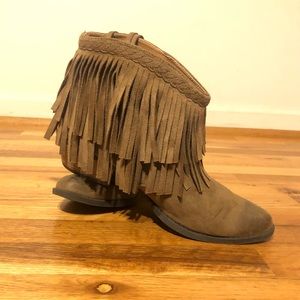 Alterd State ankle fringe booties